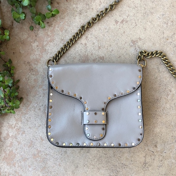 Rebecca Minkoff Handbags - Rebecca Minkoff Gray Stud Envelope Leather Crossbody Bag